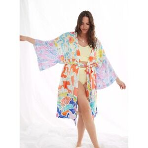 Anthropologie Sisters Gulassa Full Bloom Robe M/L Floral Print Duster - AS IS